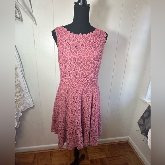 City Vibe Pink Lace Junior Girls Dress Size 13 - Picture 2 of 9